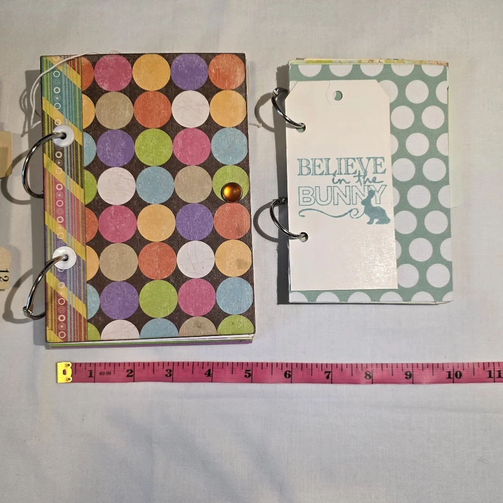 Handmade Colorful Scrapbook Art Junk Journals Set Of 4 Trendy Vintage Look NEW